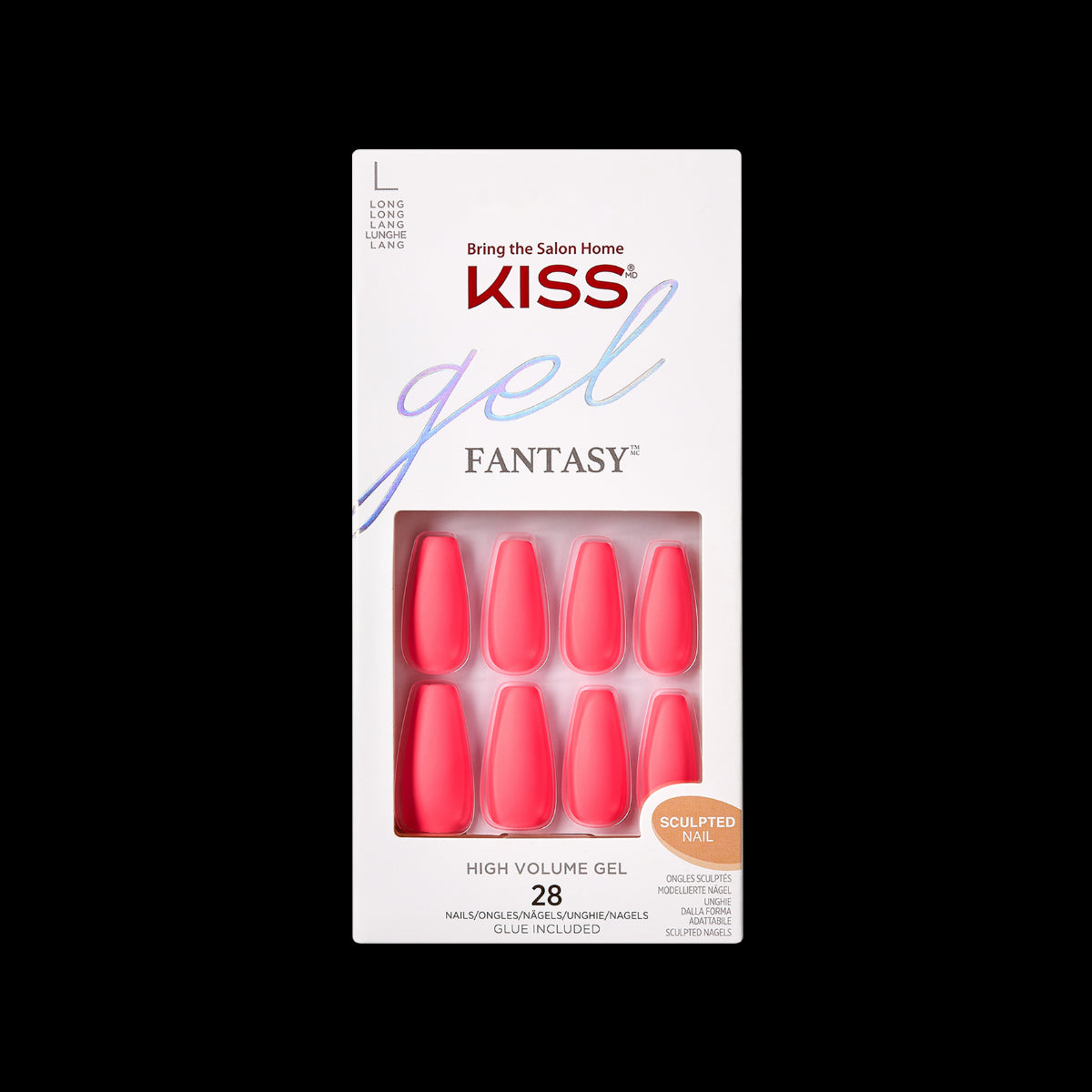 KISS Glue-On Gel Fantasy Sculpted Nails - Orange Burst. EDICIÓN LIMITADA_1