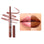 Delineador de Labios Plumping Lip Liner Nude 02 Ruby Kisses, el producto junto al tono aplicado en los labios