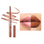 Delineador de Labios Plumping Lip Liner Soft Brown 04 Ruby Kisses, el producto junto al tono aplicado en los labios