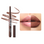 Delineador de Labios Plumping Lip Liner Warm Brown 05 Ruby Kisses, el producto junto al tono aplicado en los labios