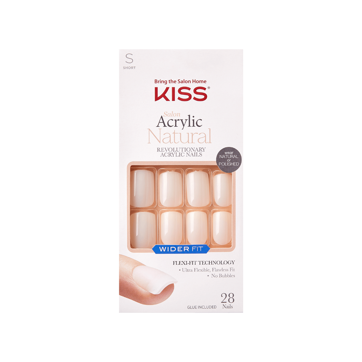 KISS SA Natural Wider Glue-On Nails - Rare (MAS ANCHAS!)_2