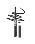 Delineador de Labios Plumping Lip Liner Black 12 Ruby Kisses, el envase junto a una muestra del color